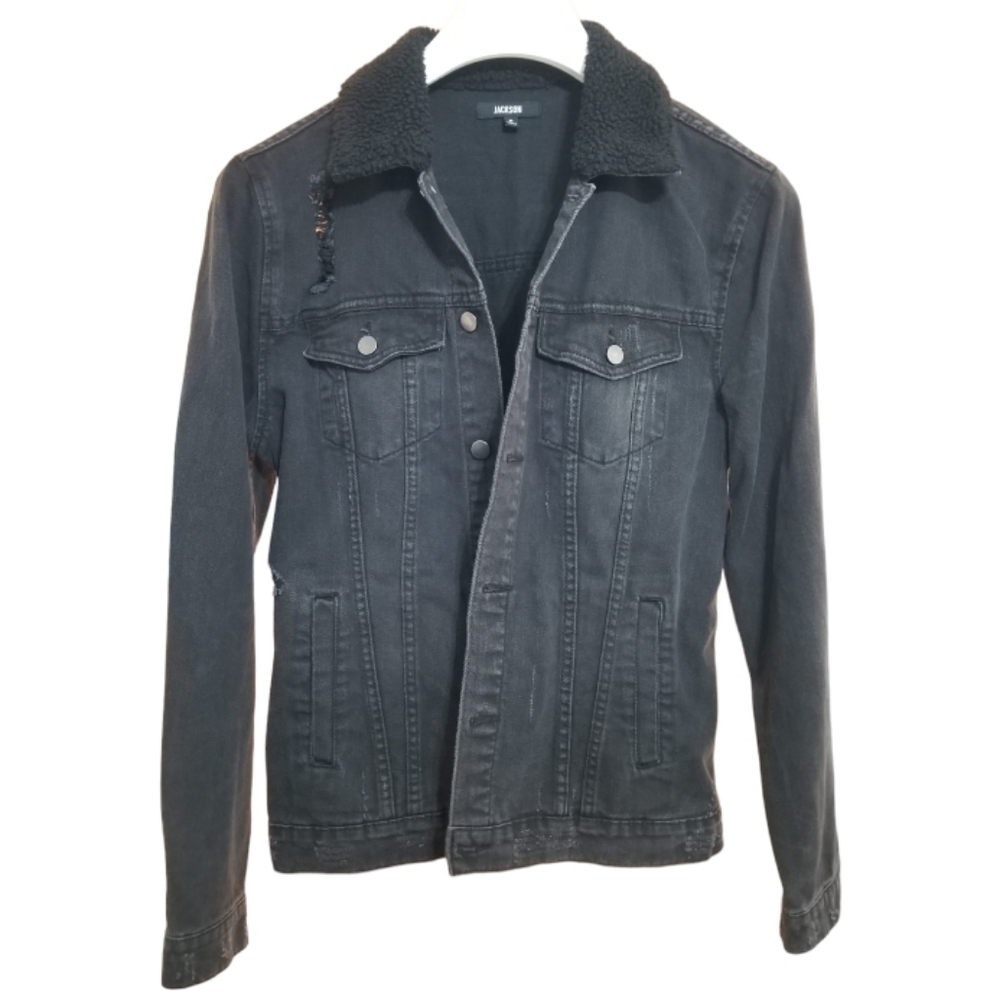 Jackson Black Denim Trucker Jacket Men's Size Medium